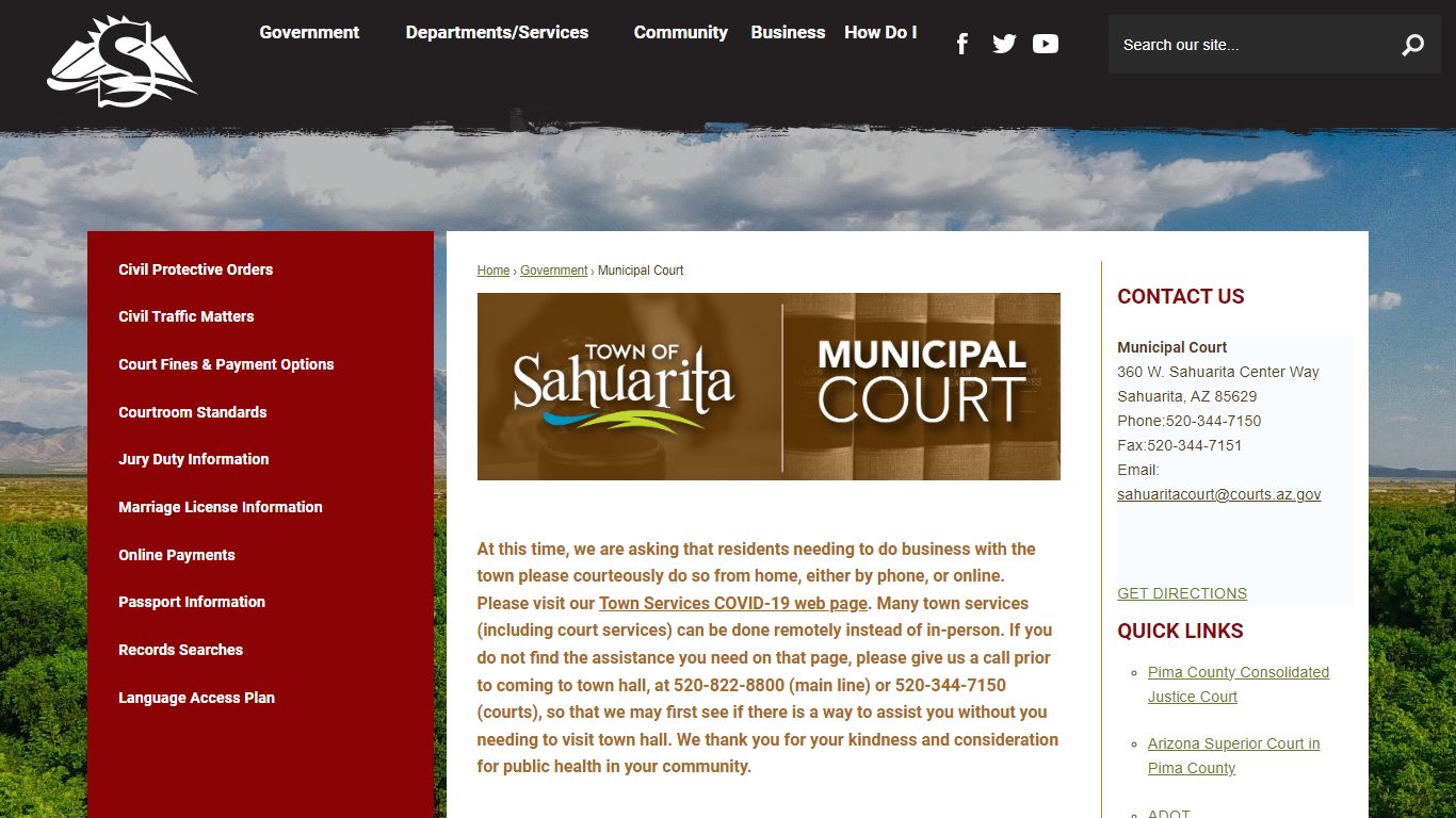 Municipal Court | Sahuarita, AZ - Official Website